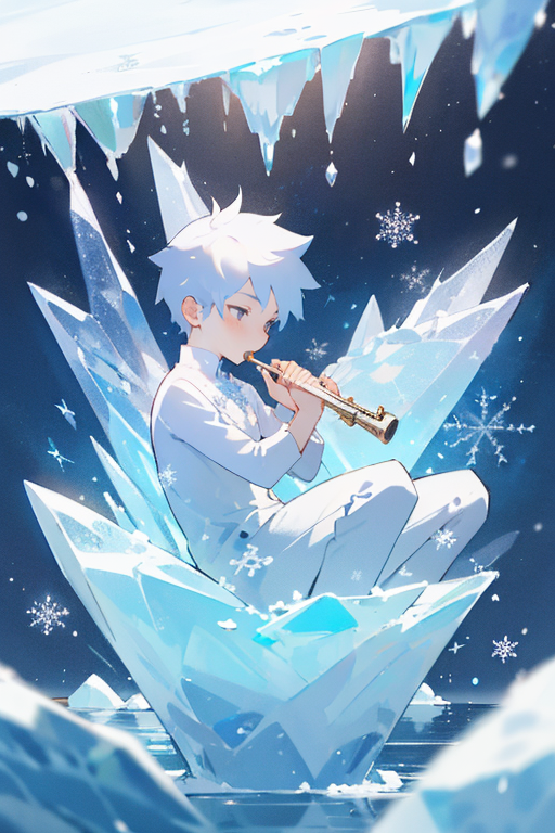 03275-3372186975-A boy playing a flute made of ice, surrounded by shimmering snowflakes._lora_flat2_1.2_,.png